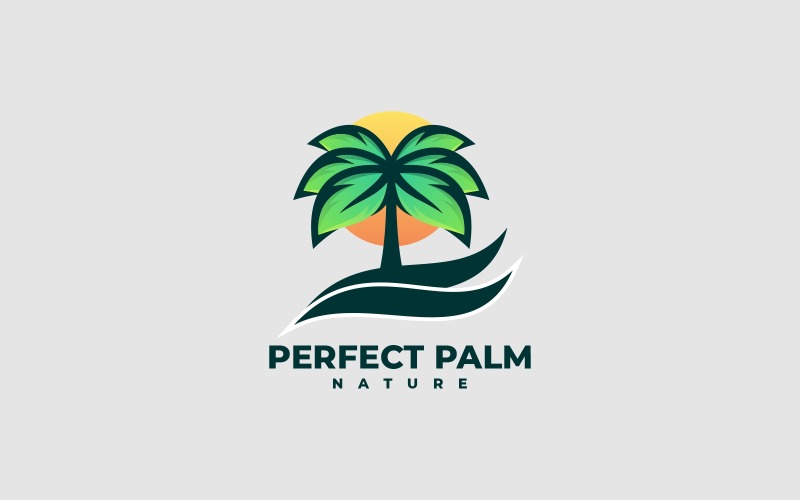 Palm Tree Gradient Logo Style Logo Template