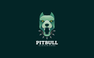 Pitbull Head Gradient Logo