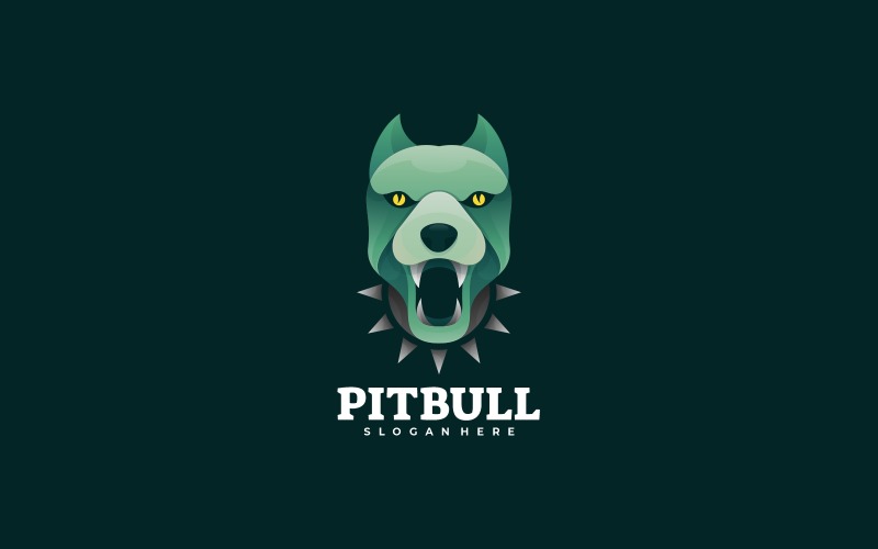 Pitbull Head Gradient Logo Logo Template