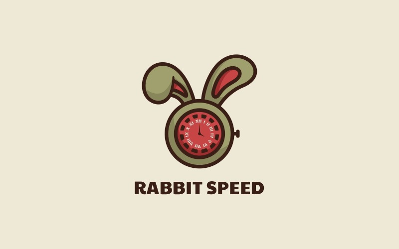 Rabbit Speed Simple Mascot Logo Logo Template