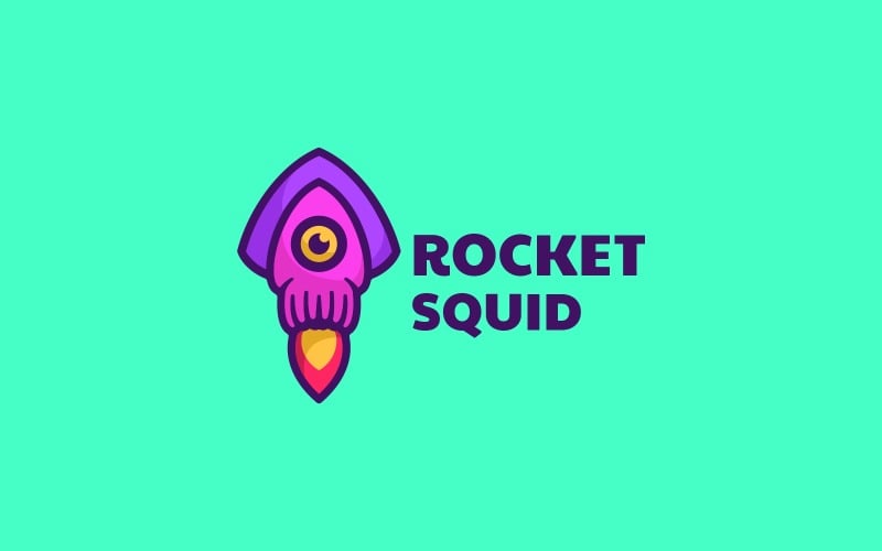 Rocket Simple Mascot Logo Logo Template