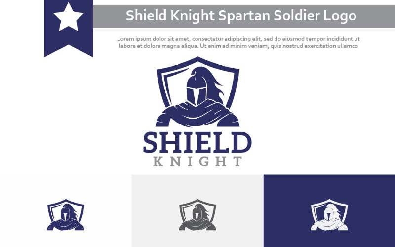 Shield Knight Spartan Soldier Warrior Armour Emblem Logo Logo Template
