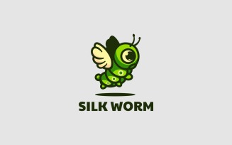 Silk Worm Simple Mascot Logo