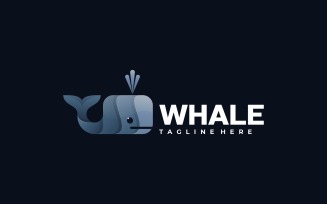 Whale Gradient Color Logo Template