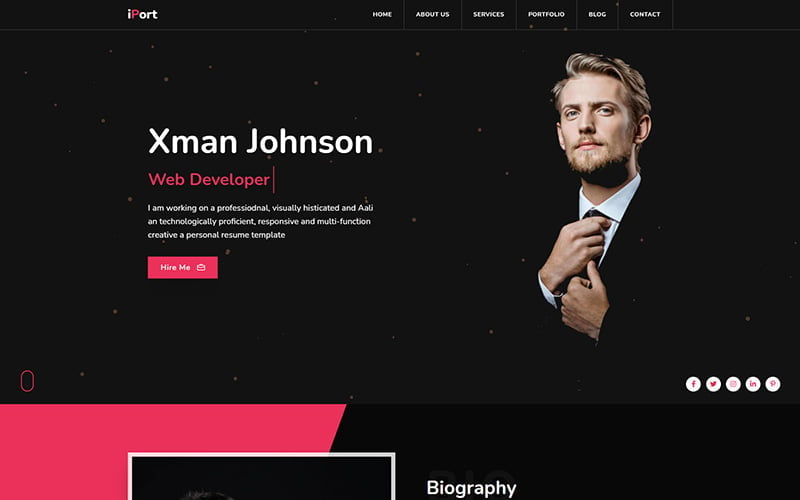 Template #218225 Personal Portfolio Webdesign Template - Logo template Preview