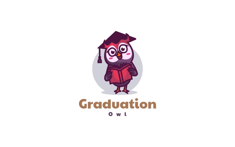 Graduation Owl Cartoon Logo Style Logo Template