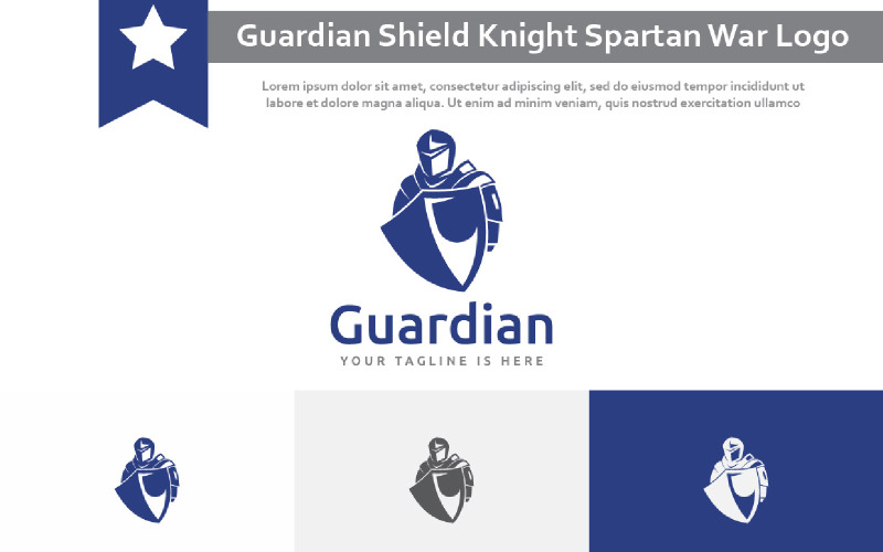 Guardian Shield Knight Spartan Soldier Warrior Armour War Logo Logo Template