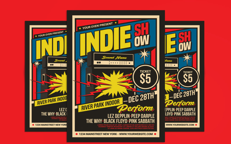 Indie Music Show Flyer Template Corporate Identity