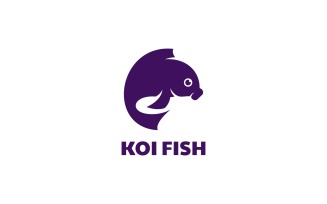 koi Fish Silhouette Logo Style