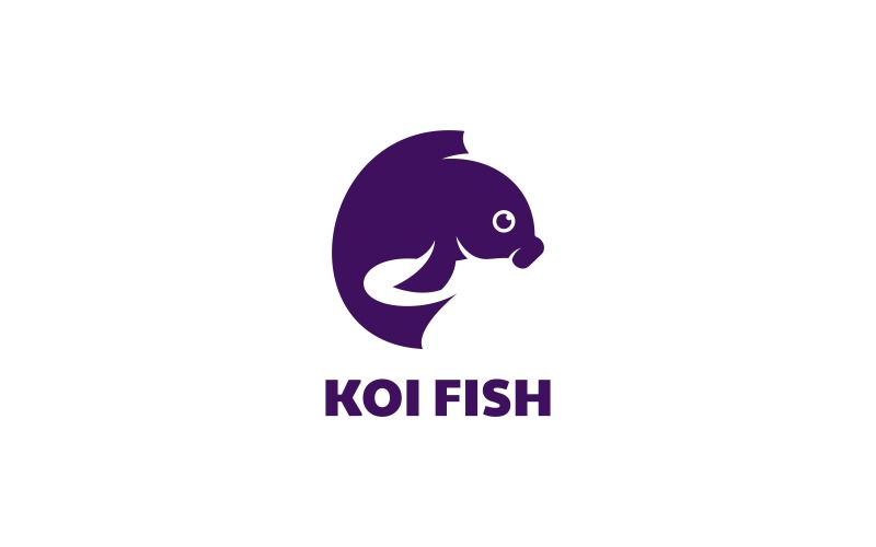 koi Fish Silhouette Logo Style Logo Template