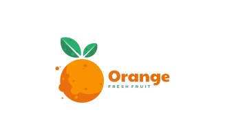Orange Fruit Simple Logo Style