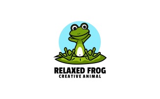 Relaxed Frog Simple Mascot Logo