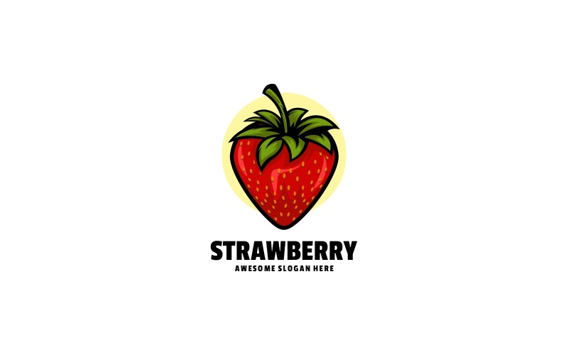 Strawberry Simple Mascot Logo Style Logo Template