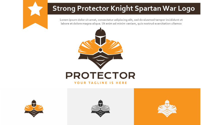 Strong Protector Knight Spartan Soldier Warrior Armour War Logo Logo Template