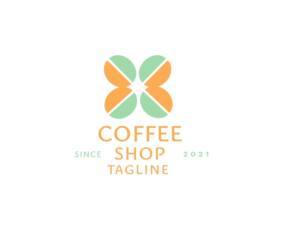Quirky One - Coffee Shop Logo Template In Marigold And Green Ash