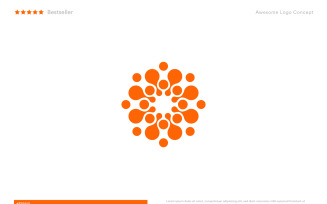 Abstract sun or flower. Logo concept for business and IT startup