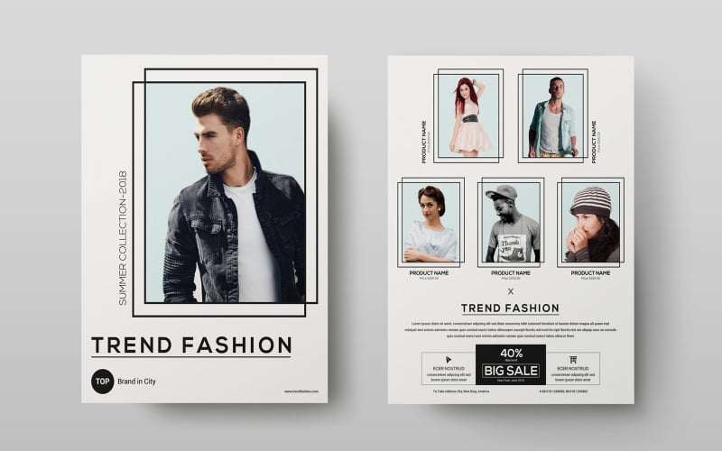 Back and Front Side Fashion Flyer Corporate Identity