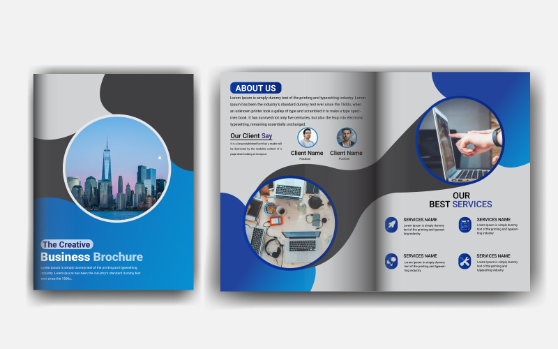 Business Brochure Template And 4 Page Profile Template Design Corporate Identity
