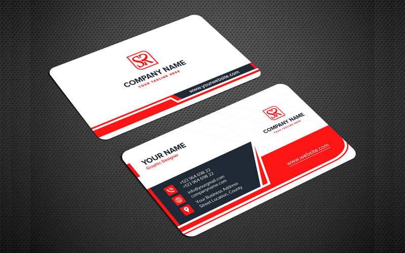 Business Card Design Vector & Psd Template Corporate Identity