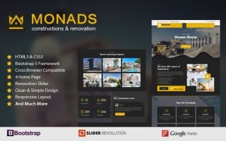 Monads - Constructions & Renovation Responsive HTML Templates