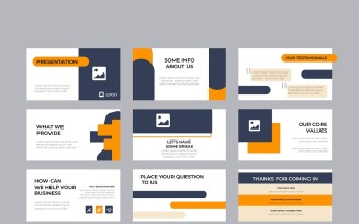 9 Slider Company Investment Presentation and Pitch Deck Vector - Design Template