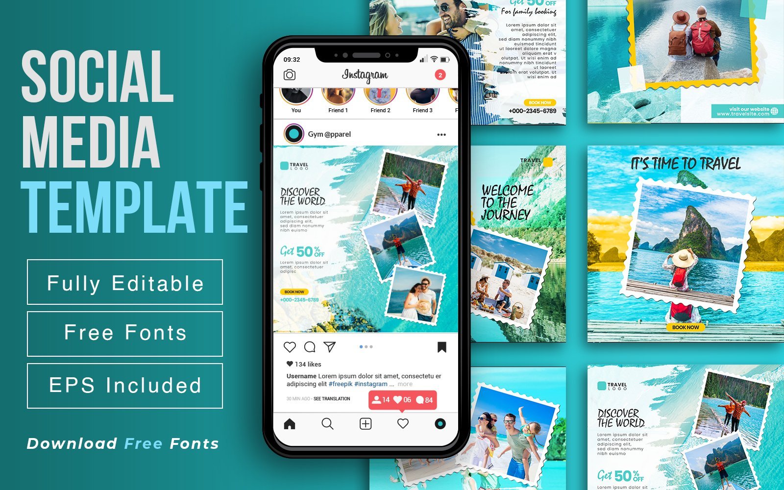 Kit Graphique #218421 Travel Social Divers Modles Web - Logo template Preview