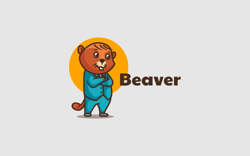 Beaver Simple Mascot Logo Style Logo Template