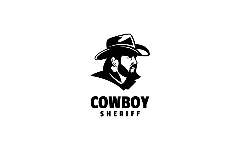Cowboy Sheriff Silhouette Logo Logo Template