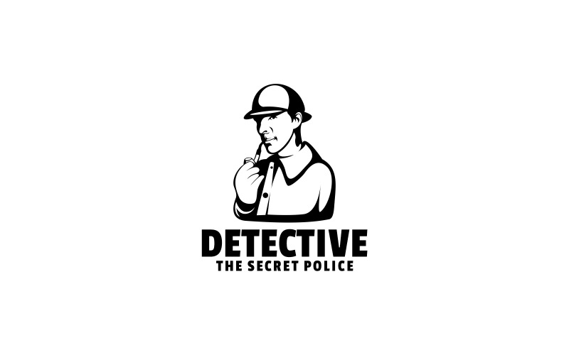 Detective Silhouette Logo Logo Template