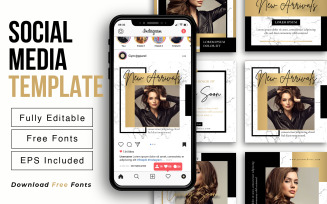 Golden Luxury Women Fashion Social Media Post And Instagram Ad Or Web Banner Design Template