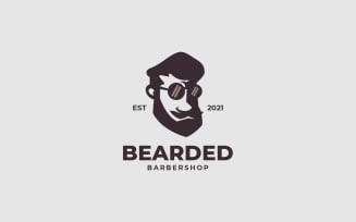 Man Bearded Silhouette Logo