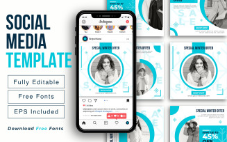 Mega Sale Social Media Posts Design Or Instagram Promotional Ad Design Template Collection