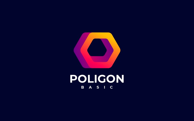Polygon Basic Gradient Colorful Logo Logo Template