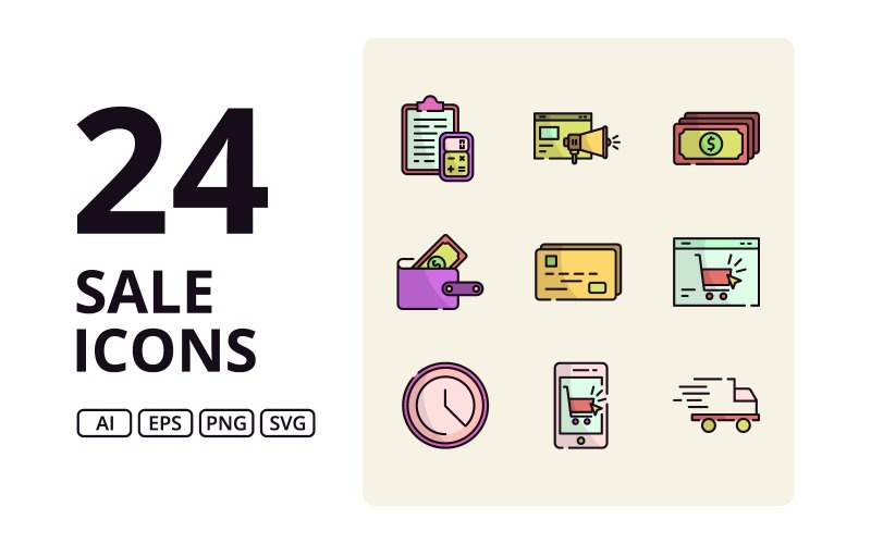 Sale Icons In Two Variations Icon Set