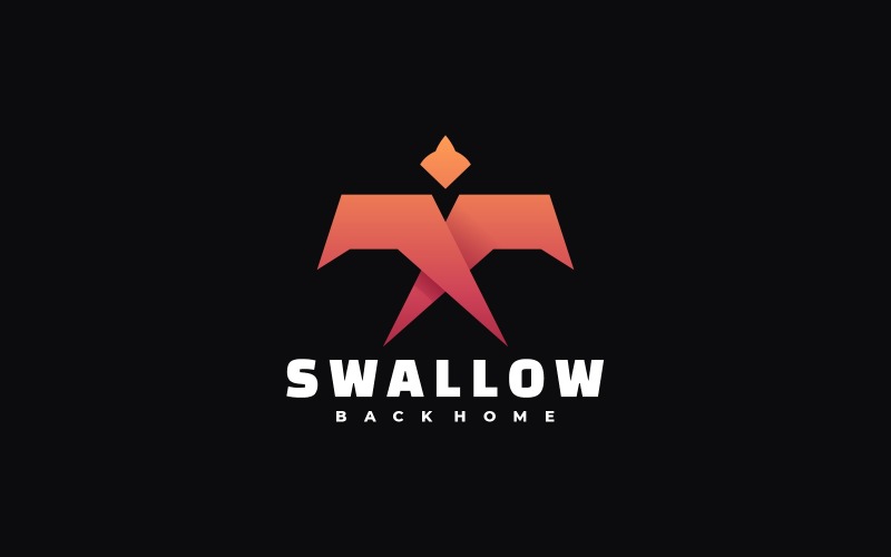 Swallow Bird Gradient Logo Logo Template