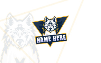 Wolf Yellow Mascot Logo Template