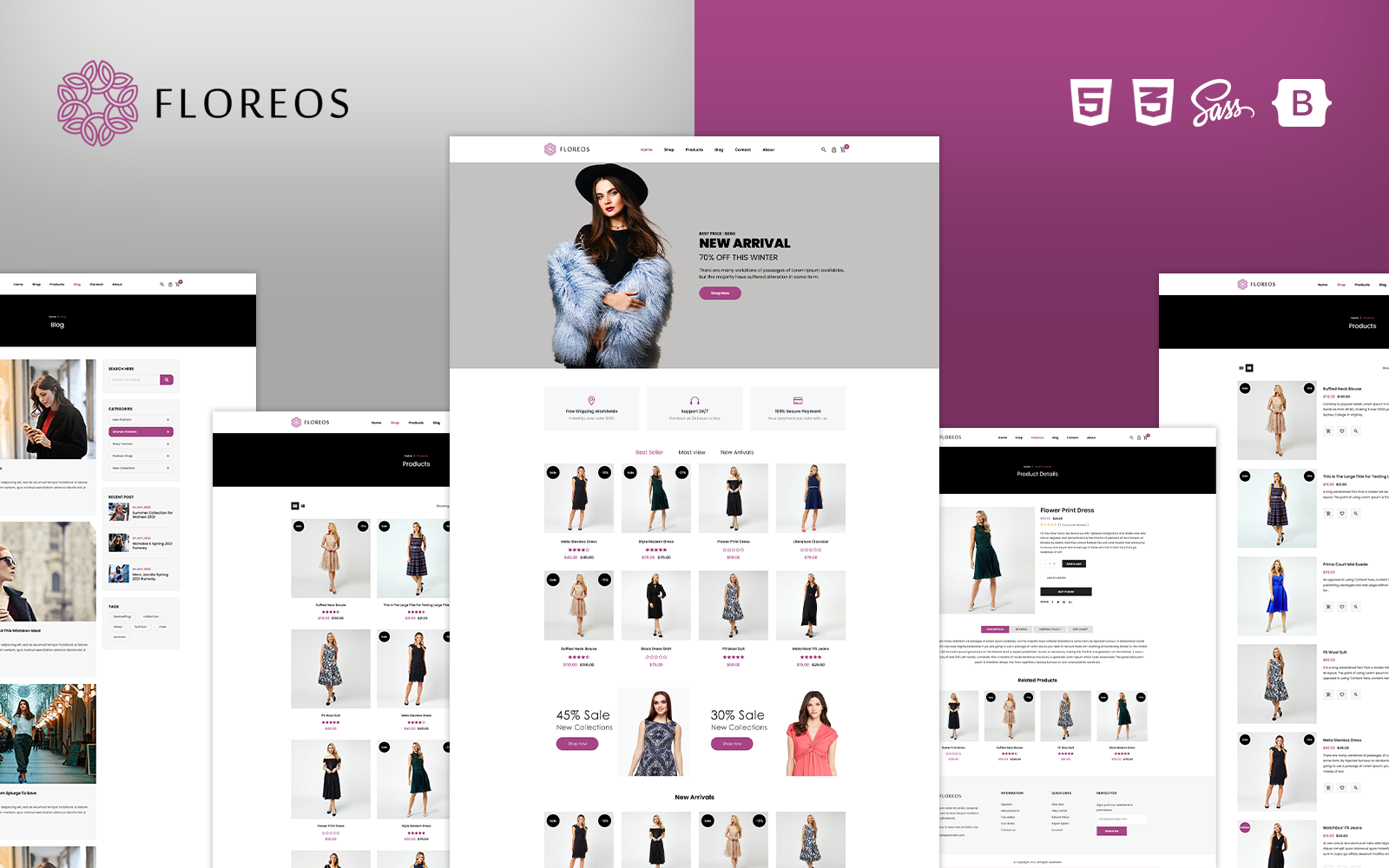 Floreos – Modern Fashion Bootstrap 5 Template