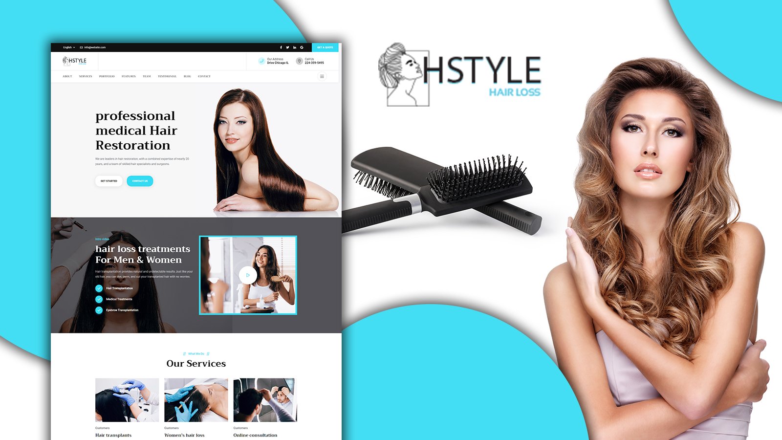 Powar-Hstyle Beauty Salon OnePage WordPress  Themes 218552