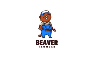 Beaver Plumber Simple Mascot Logo