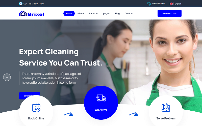 Brixal-Cleaning Service HTML5 Template Website Template