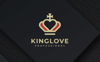 Creative King Heart Logo Template