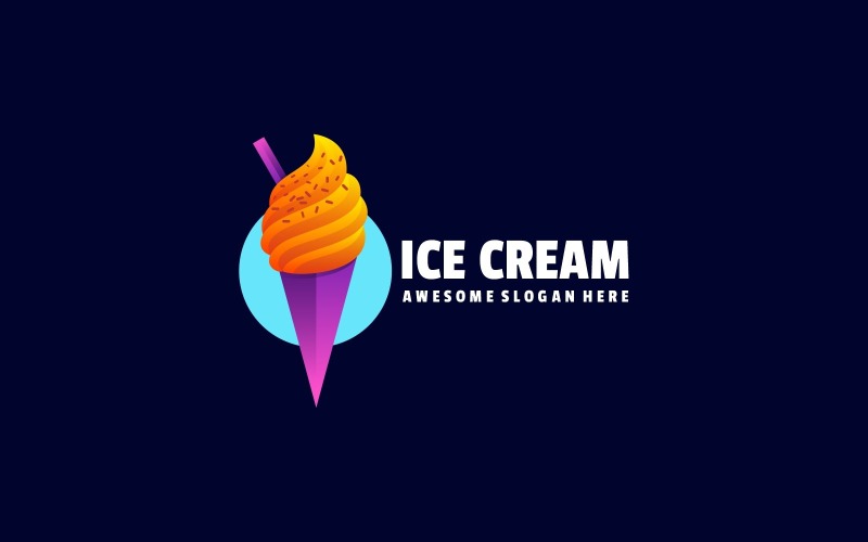 Ice Cream Colorful Logo Style Logo Template