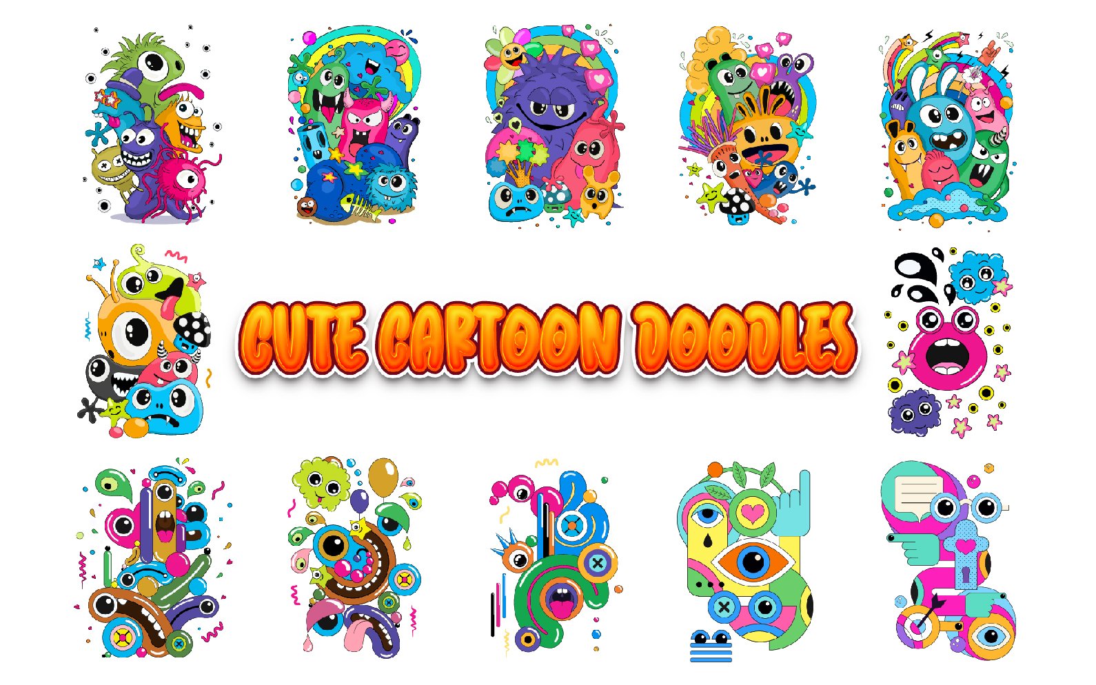 Kit Graphique #218669 Doodles Dessin-anim Divers Modles Web - Logo template Preview