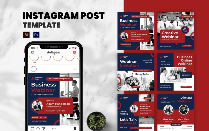 Business Webinar Instagram Post Social Media