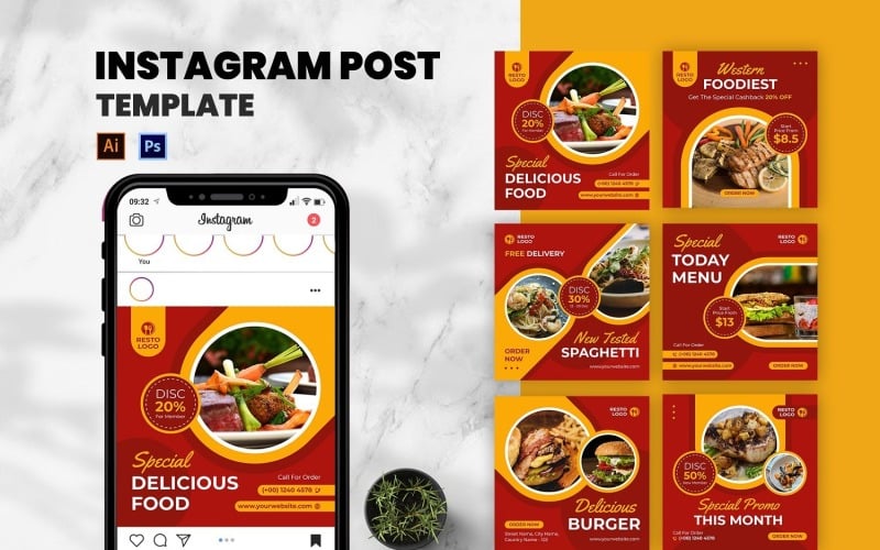 Delicious Food Instagram Post Social Media