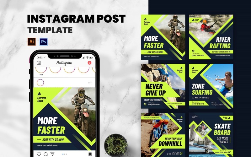 Extreme Sport Instagram Post Social Media