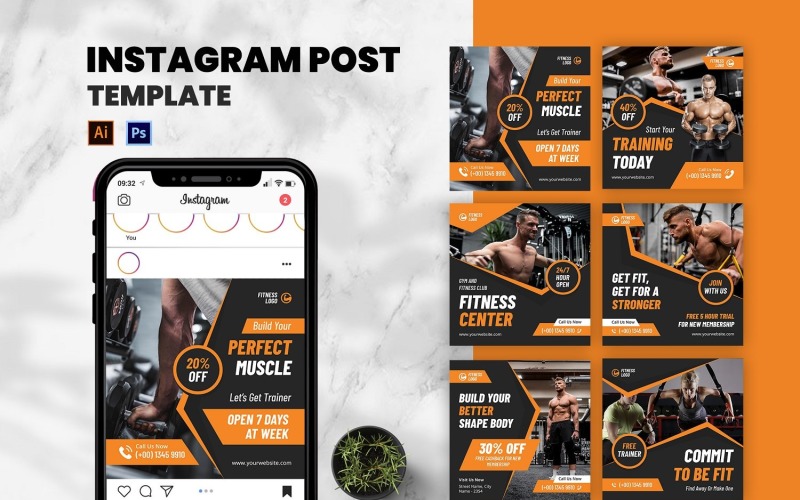 Fitness & Gym Instagram Post Social Media