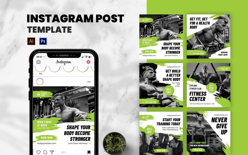 Fitness Workout Instagram Post Social Media