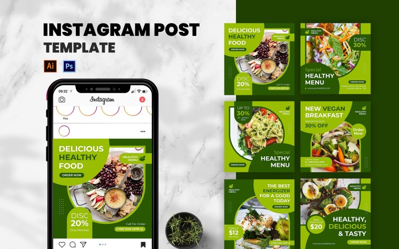 Healthy Menu Instagram Post Social Media