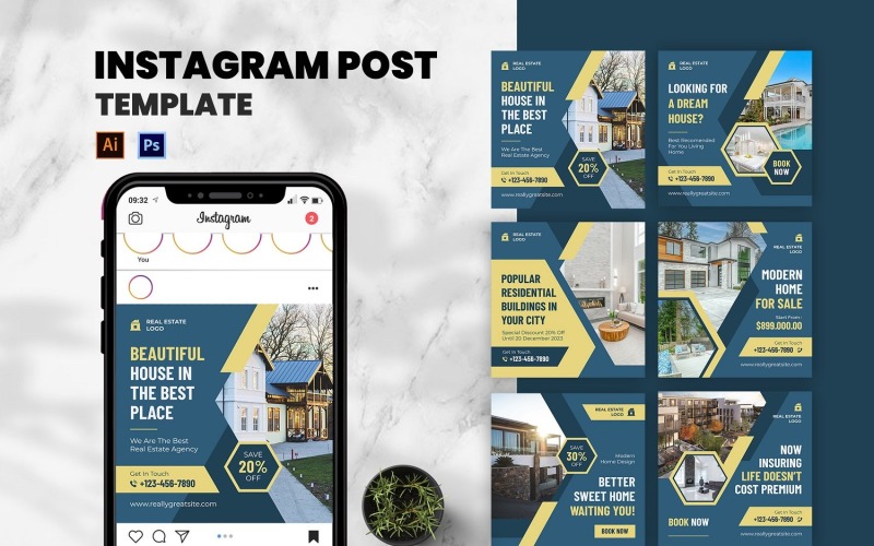 Real Estate Instagram Post Template Social Media